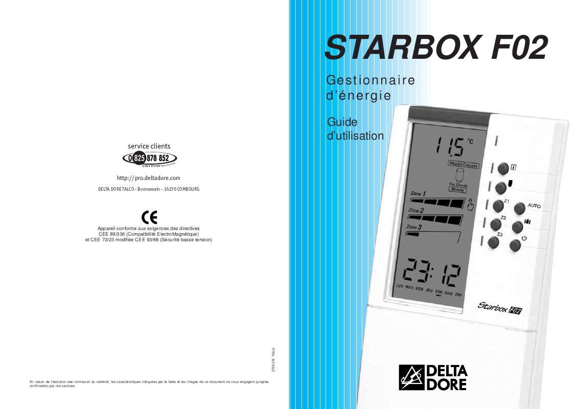 Notice DELTA DORE STARBOX F02 alarme Trouver une solution à un — free download